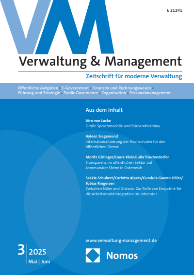 Cover der Ausgabe: VM Verwaltung & Management Jahrgang 31 (2025), Heft 3
