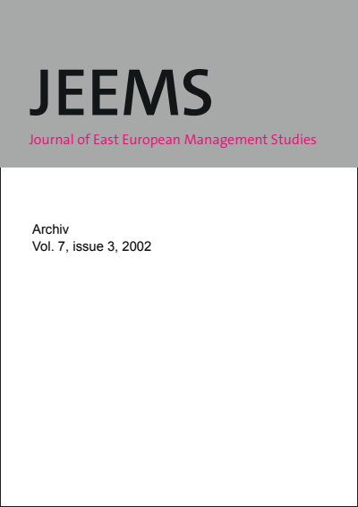 Cover of Volume: JEEMS Journal of East European Management Studies Volume 7 (2002), Edition 3