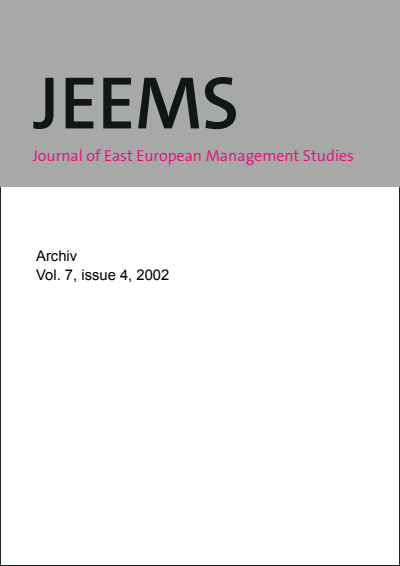 Cover of Volume: JEEMS Journal of East European Management Studies Volume 7 (2002), Edition 4
