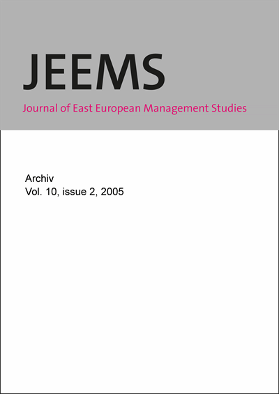 Cover of Volume: JEEMS Journal of East European Management Studies Volume 10 (2005), Edition 2