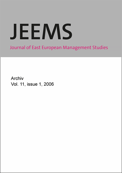 Cover of Volume: JEEMS Journal of East European Management Studies Volume 11 (2006), Edition 1