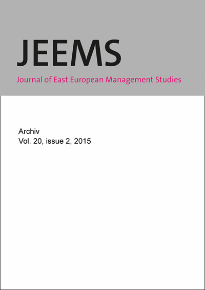 Cover of Volume: JEEMS Journal of East European Management Studies Volume 20 (2015), Edition 2