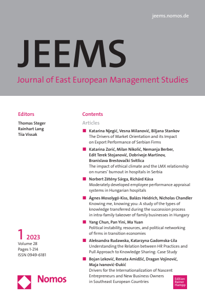 Cover of Volume: JEEMS Journal of East European Management Studies Volume 28 (2023), Edition 1