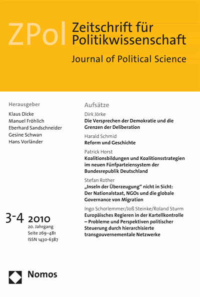 Cover der Ausgabe: ZPol Zeitschrift für Politikwissenschaft Jahrgang 20 (2010), Heft 3-4