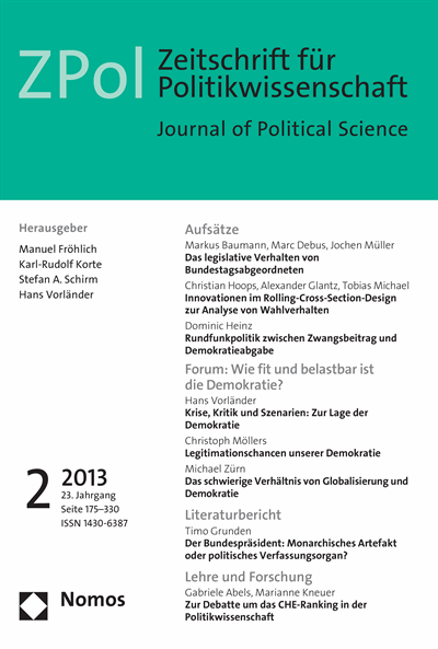 Cover der Ausgabe: ZPol Zeitschrift für Politikwissenschaft Jahrgang 23 (2013), Heft 2