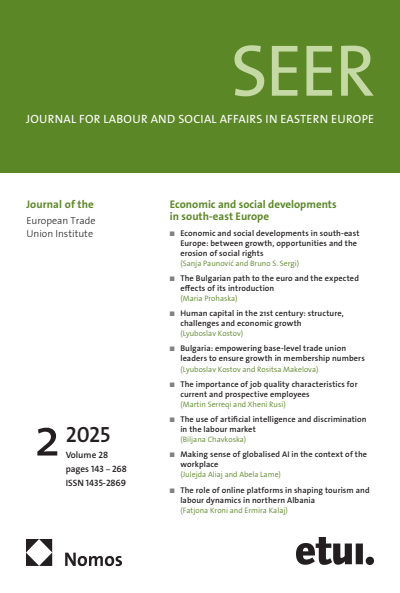 Cover der Ausgabe: SEER Journal for Labour and Social Affairs in Eastern Europe Jahrgang 28 (2025), Heft 2