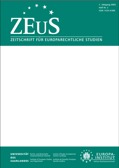 Cover der Ausgabe: ZEuS Zeitschrift für Europarechtliche Studien Jahrgang 5 (2002), Heft 2