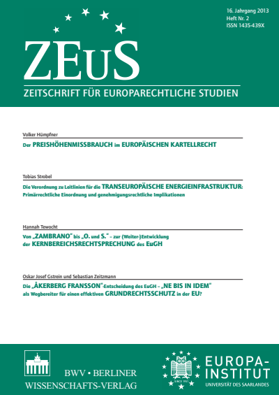 Cover of Volume: ZEuS Zeitschrift für Europarechtliche Studien Volume 15 (2012), Edition 2