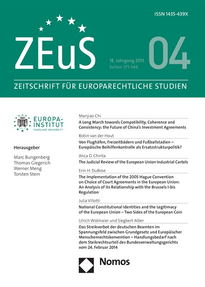 Cover of Volume: ZEuS Zeitschrift für Europarechtliche Studien Volume 18 (2015), Edition 4