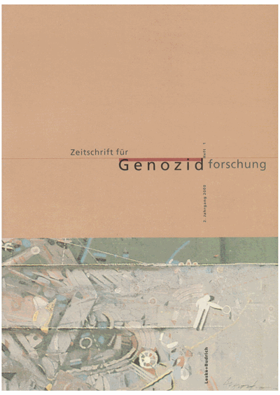Cover of Volume: ZfGen Zeitschrift für Genozidforschung Volume 2 (2000), Edition 1