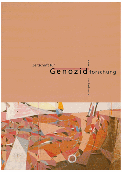 Cover of Volume: ZfGen Zeitschrift für Genozidforschung Volume 4 (2003), Edition 1