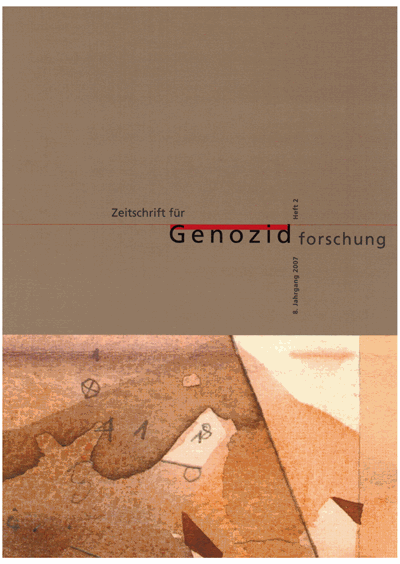 Cover of Volume: ZfGen Zeitschrift für Genozidforschung Volume 8 (2007), Edition 2