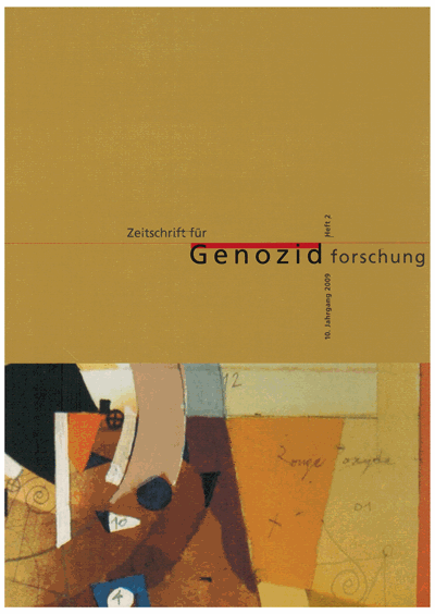 Cover der Ausgabe: ZfGen Zeitschrift für Genozidforschung Jahrgang 10 (2009), Heft 2