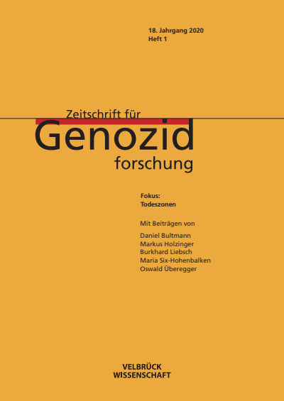 Cover of Volume: ZfGen Zeitschrift für Genozidforschung Volume 18 (2020), Edition 1