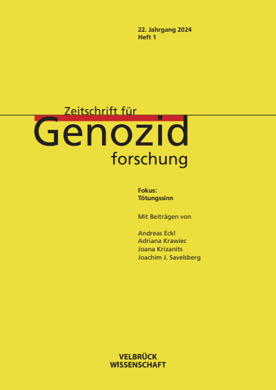 Cover of Volume: ZfGen Zeitschrift für Genozidforschung Volume 22 (2024), Edition 1