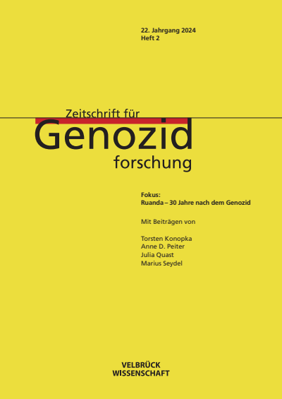 Cover of Volume: ZfGen Zeitschrift für Genozidforschung Volume 22 (2024), Edition 2