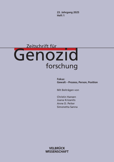 Cover of Volume: ZfGen Zeitschrift für Genozidforschung Volume 23 (2025), Edition 1