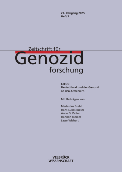 Cover der Ausgabe: ZfGen Zeitschrift für Genozidforschung Jahrgang 23 (2025), Heft 2