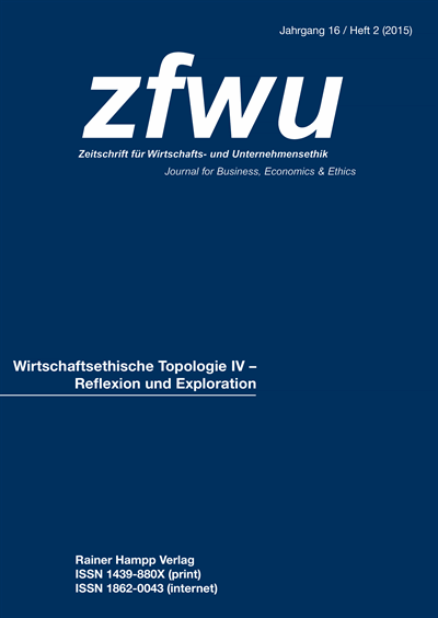 Cover of Volume: zfwu Zeitschrift für Wirtschafts- und Unternehmensethik Volume 16 (2015), Edition 2