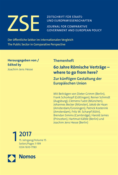 Cover of Volume: ZSE Zeitschrift für Staats- und Europawissenschaften | Journal for Comparative Government and European Policy Volume 15 (2017), Edition 1