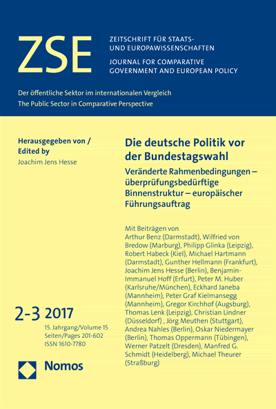 Cover of Volume: ZSE Zeitschrift für Staats- und Europawissenschaften | Journal for Comparative Government and European Policy Volume 15 (2017), Edition 2-3