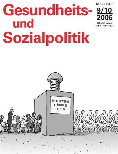 Cover of Volume: Gesundheits- und Sozialpolitik (G&S) Volume 60 (2006), Edition 9-10