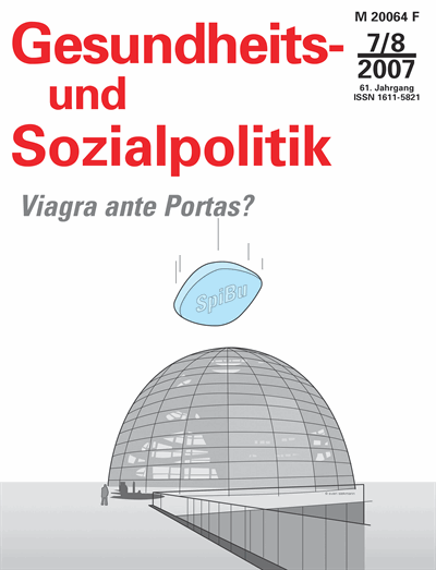 Cover of Volume: Gesundheits- und Sozialpolitik (G&S) Volume 61 (2007), Edition 7-8