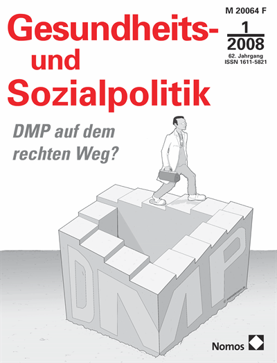 Cover of Volume: Gesundheits- und Sozialpolitik (G&S) Volume 62 (2008), Edition 1