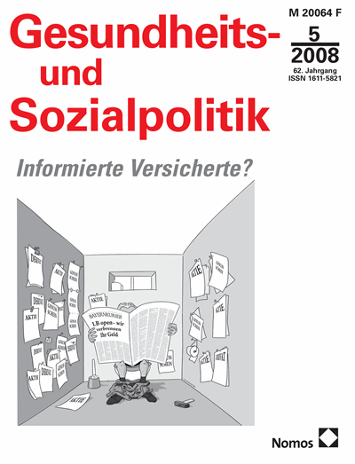 Cover of Volume: Gesundheits- und Sozialpolitik (G&S) Volume 62 (2008), Edition 5