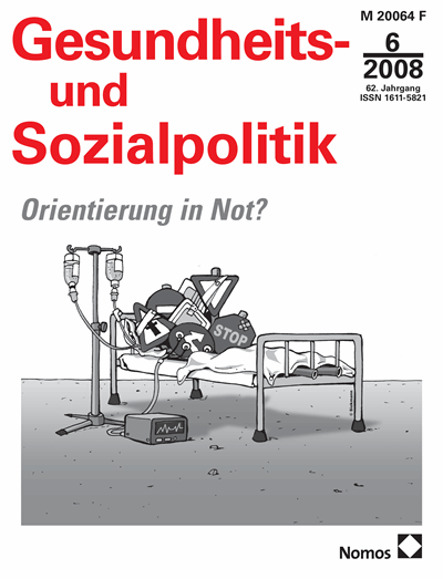 Cover of Volume: Gesundheits- und Sozialpolitik (G&S) Volume 62 (2008), Edition 6