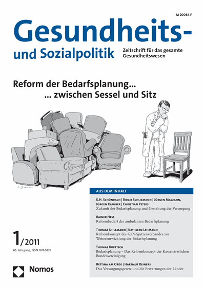 Cover der Ausgabe: Gesundheits- und Sozialpolitik (G&S) Jahrgang 65 (2011), Heft 1