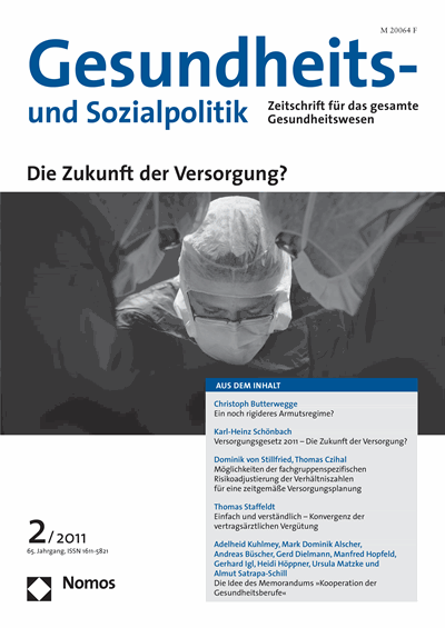 Cover der Ausgabe: Gesundheits- und Sozialpolitik (G&S) Jahrgang 65 (2011), Heft 2