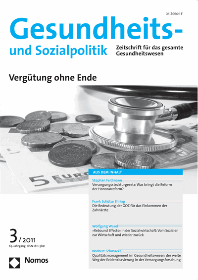 Cover der Ausgabe: Gesundheits- und Sozialpolitik (G&S) Jahrgang 65 (2011), Heft 3