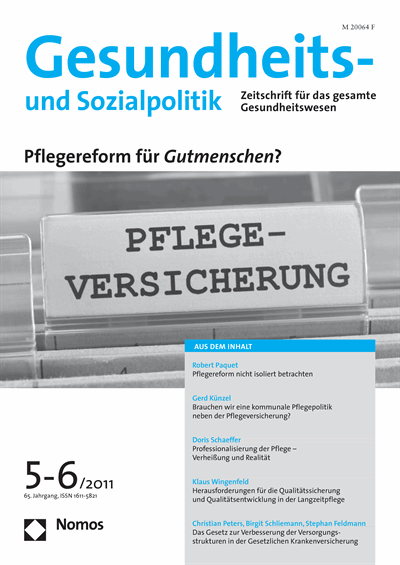 Cover der Ausgabe: Gesundheits- und Sozialpolitik (G&S) Jahrgang 65 (2011), Heft 5-6