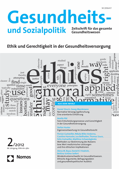 Cover der Ausgabe: Gesundheits- und Sozialpolitik (G&S) Jahrgang 66 (2012), Heft 2