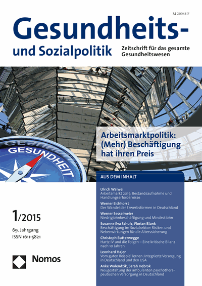 Cover der Ausgabe: Gesundheits- und Sozialpolitik (G&S) Jahrgang 69 (2015), Heft 1