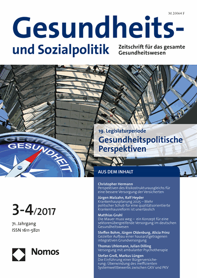 Cover der Ausgabe: Gesundheits- und Sozialpolitik (G&S) Jahrgang 71 (2017), Heft 3-4