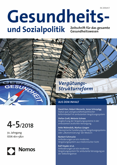 Cover der Ausgabe: Gesundheits- und Sozialpolitik (G&S) Jahrgang 72 (2018), Heft 4-5