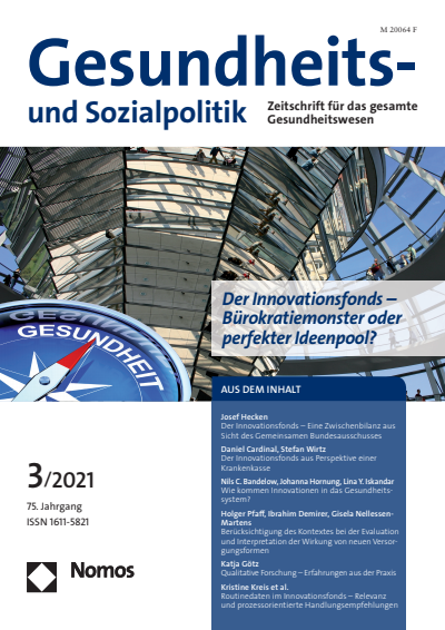 Cover der Ausgabe: Gesundheits- und Sozialpolitik (G&S) Jahrgang 75 (2021), Heft 3