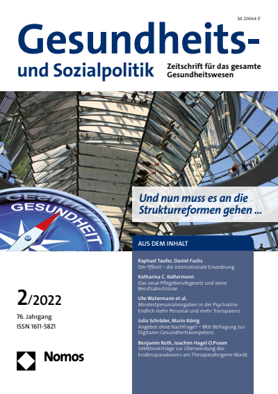 Cover of Volume: Gesundheits- und Sozialpolitik (G&S) Volume 76 (2022), Edition 2