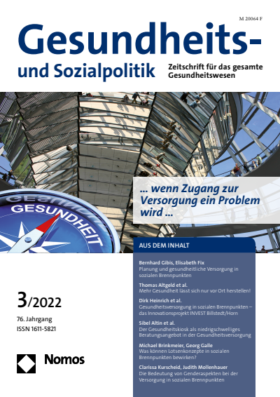 Cover of Volume: Gesundheits- und Sozialpolitik (G&S) Volume 76 (2022), Edition 3