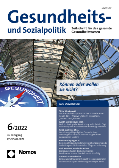 Cover of Volume: Gesundheits- und Sozialpolitik (G&S) Volume 76 (2022), Edition 6
