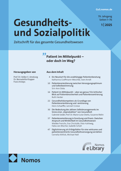 Cover der Ausgabe: Gesundheits- und Sozialpolitik (G&S) Jahrgang 79 (2025), Heft 1