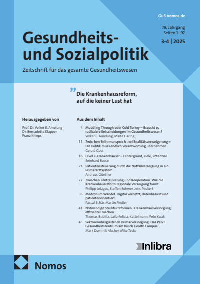 Cover der Ausgabe: Gesundheits- und Sozialpolitik (G&S) Jahrgang 79 (2025), Heft 3-4