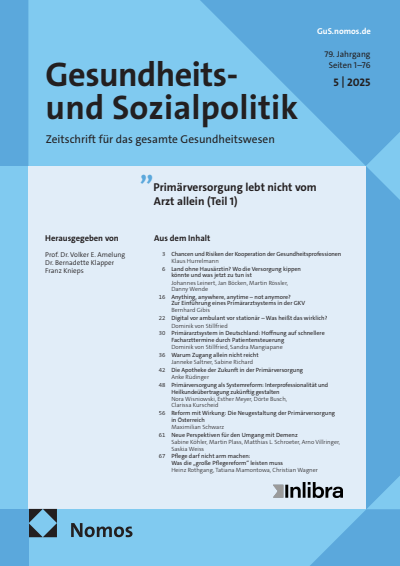 Cover of Volume: Gesundheits- und Sozialpolitik (G&S) Volume 79 (2025), Issue 5