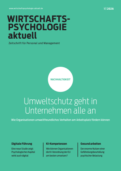 Cover der Ausgabe: wirtschaftspsychologie aktuell Jahrgang 33 (2026), Heft 1