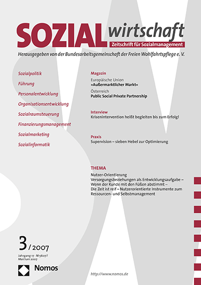 Cover of Volume: Sozialwirtschaft Volume 17 (2007), Edition 3