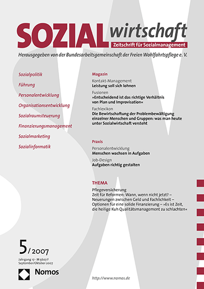 Cover of Volume: Sozialwirtschaft Volume 17 (2007), Edition 5