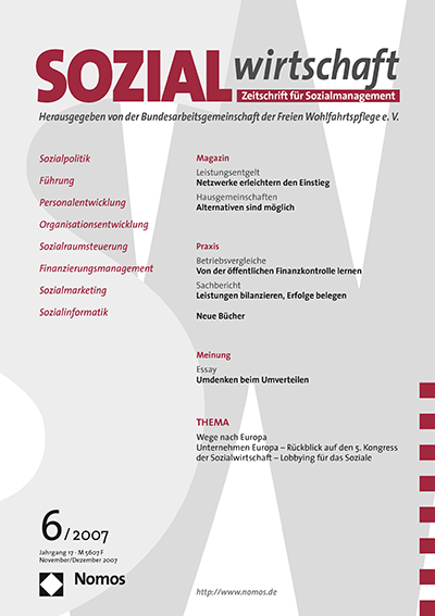 Cover of Volume: Sozialwirtschaft Volume 17 (2007), Edition 6