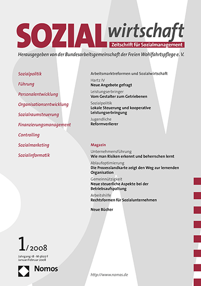 Cover of Volume: Sozialwirtschaft Volume 18 (2008), Edition 1